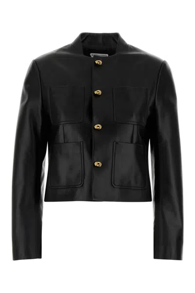 Bottega Veneta Soft Napa Lambskin Leather Jacket With Knot Buttons In Black