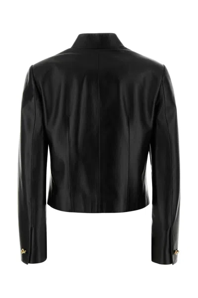 Bottega Veneta Soft Napa Lambskin Leather Jacket With Knot Buttons In Black