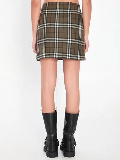 Burberry Check-pattern Wool Mini Skirt In Multi