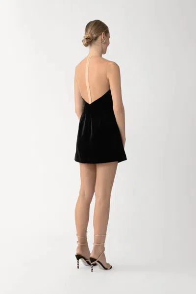 Sau Lee Aria Beaded Sleeveless Minidress In Black