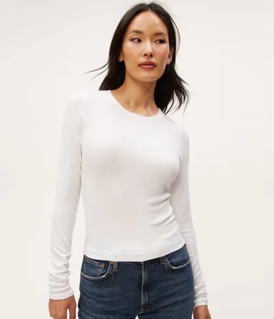 Michael Stars Finn Crewneck Top In White