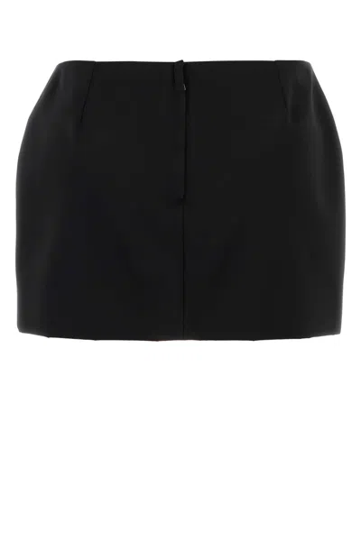 Dolce & Gabbana Black Bow-embellished Satin Mini Skirt In Black