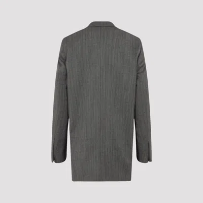 Dries Van Noten Grey Melange Wool Blink Jacket In Gray