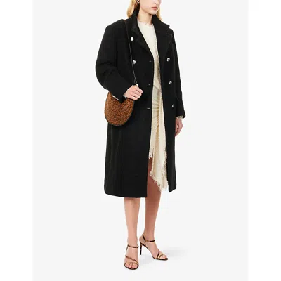 Isabel Marant Womens Black Atrium Giusa Double-breasted Brushed Wool-blend Coat In Black