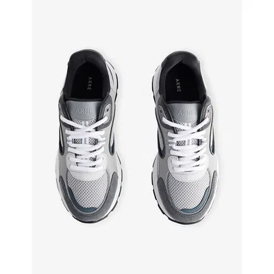 Arne Mens Grey/m.cmb Circuit Suede, Leather And Mesh Trainers Eur 40 / 6 Uk In Multi