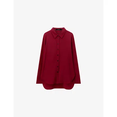 Joseph Womens Ruby Joe Relaxed-fit Silk Blouse In Red