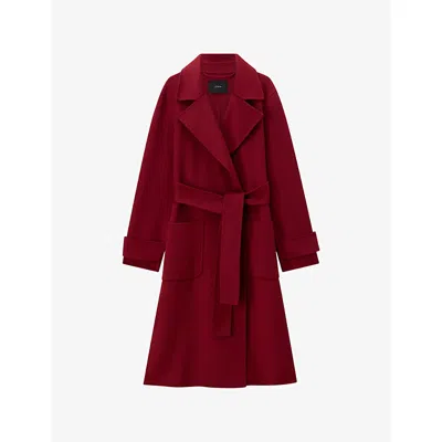 Joseph Womens Ruby Arline Double-breasted Wool And Cashmere Coat In Red