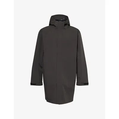 Hiking Patrol Mens Charcoal Black Arc 3l Hooded Shell Coat In Black