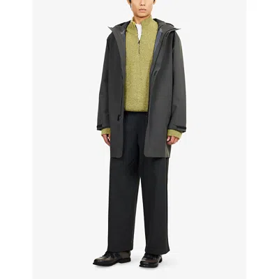 Hiking Patrol Mens Charcoal Black Arc 3l Hooded Shell Coat In Black