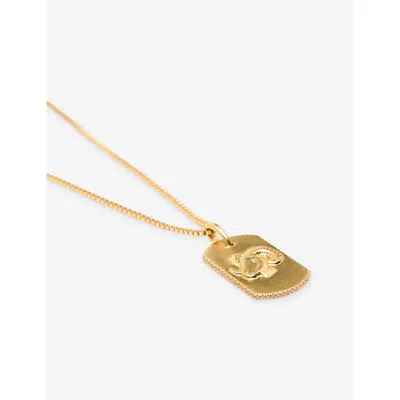 Maje Womens Aries Zodiac-plaque Metal Necklace In Gold