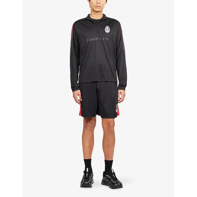 Trapstar Mens Black Training Half-zip Jersey Top In Black