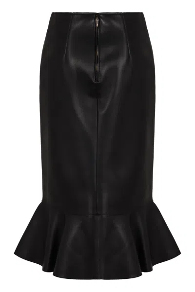 Fendi Gonna In Black Napa Leather In Black