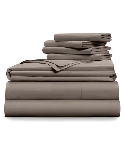 Pillow Guy & Pillow Gal Cool & Crisp Percale 7pc Bundle In Brown