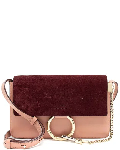 Chloé Pink Suede Faye Small Shoulder Bag (authentic Pre-loved) In Multi