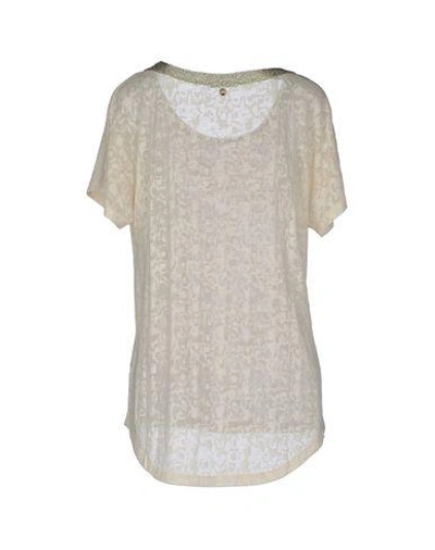 Shop Faith Connexion Short Sleeve Sweaters In Ivory