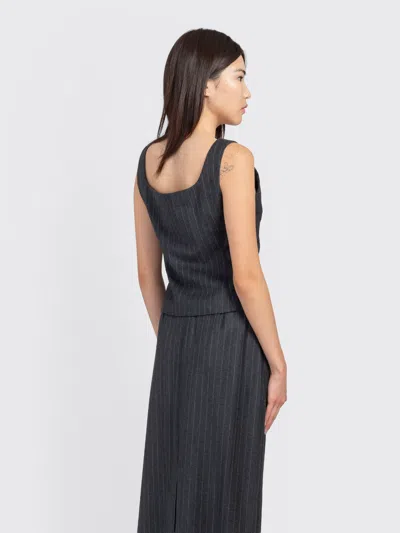 Amomento Wool Snap Button Down Vest In Black