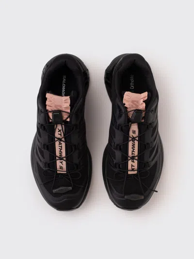 Salomon Xt-pathway 2 Ruffled Satin And Rubber-trimmed Mesh Sneakers In Black