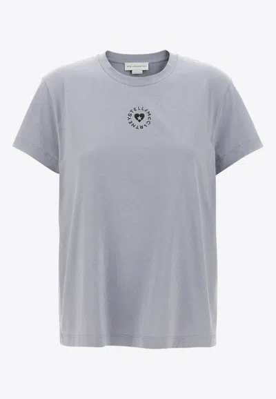 Stella Mccartney Lovestruck Logo Cotton T-shirt In Gray