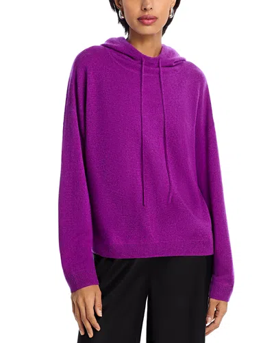 Aqua 100% Cashmere Drop Shoulder Hoodie - Exclusive In Purple