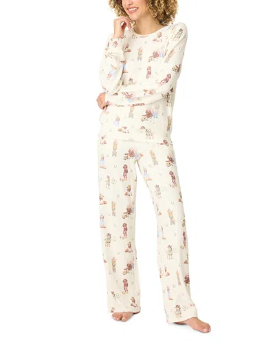 Pj Salvage Ruff On The Range Jersey Pajamas In White