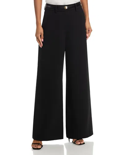 French Connection Azra Twill Wide Leg Pants In Black