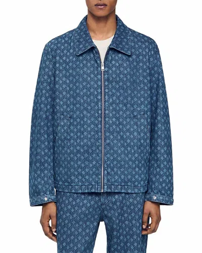 Sandro Denim Rope Jacket In Blue