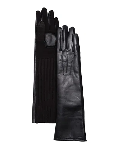 Echo Fully Long Leather Glove In Black