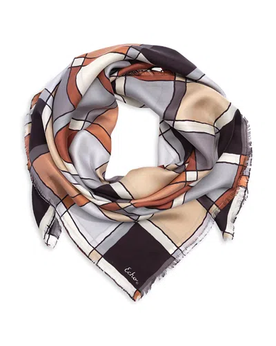 Echo Windowpane Square Silk Scarf In Multi