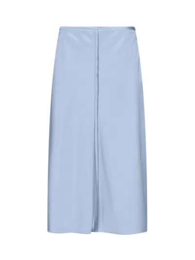 Ami Alexandre Mattiussi Ami Structured Panel Skirt With Cupro-blend Lining In Blue