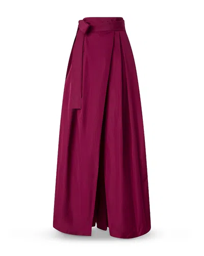 Pinko Cavallina Taffeta Skirt In Burgundy
