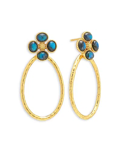 Capucine De Wulf Blue Labradorite Berry Clover Teardrop Earrings In Multi