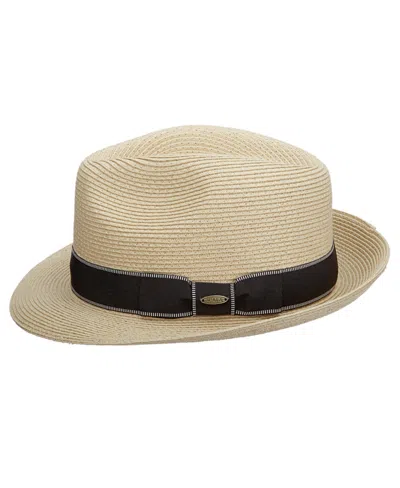 Scala Men's Fine Paper Braid Fedora Hat In Neutral