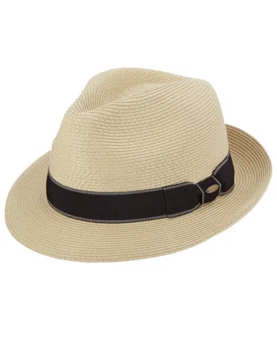 Scala Men's Fine Paper Braid Fedora Hat In Neutral