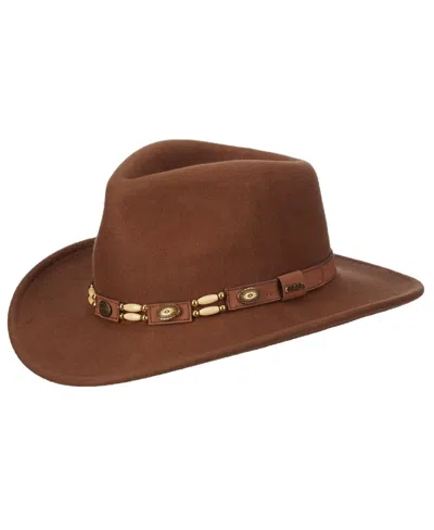 Scala Men's Crush Felt Tracker Hat In Brown