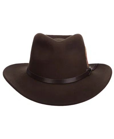 Scala Men's Crushable Felt Outback Hat In Brown
