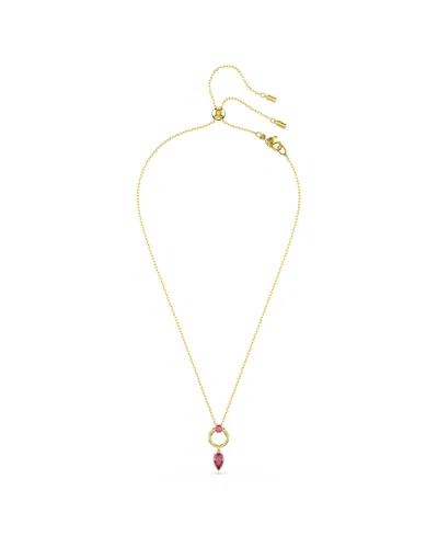 Swarovski Mesmera Gold-tone Plated Pendant Necklace In Pink