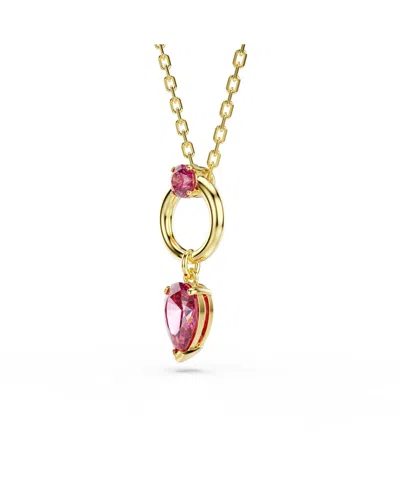 Swarovski Mesmera Gold-tone Plated Pendant Necklace In Pink