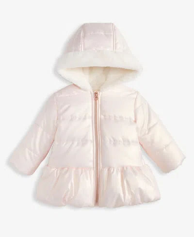 First Impressions Baby Girls Iridescent Hooded Jacket Bow Print Top Pants Macys Exclusive In Neutral