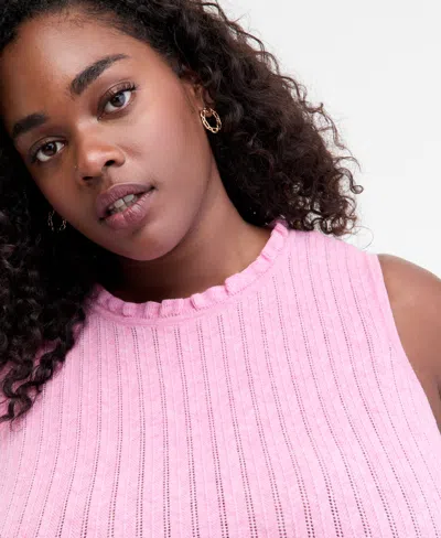 On 34th Trendy Plus Sleeveless Pointelle-knit Cami, Macy's Exclusive In Multi