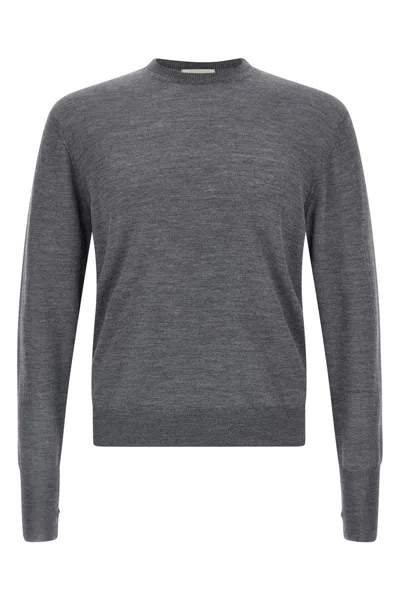 Ma'ry'ya Lightweight Knit Crew Neck Sweater In Gray
