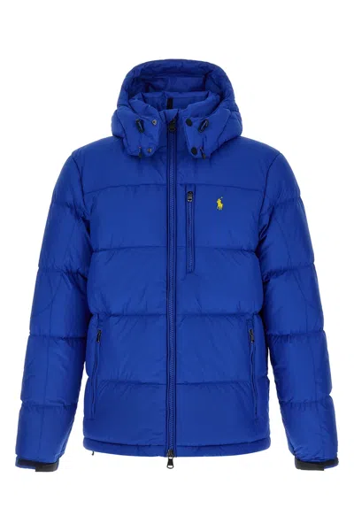 Polo Ralph Lauren Blue Polyester Down Jacket In Blue