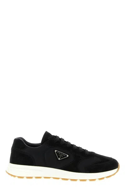 Prada Prax Suede And Re-nylon Sneakers In Multi