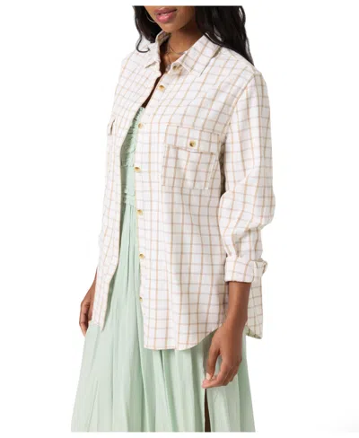 O'neill Women's Brooks Long Sleeve Flannel Shirt In White