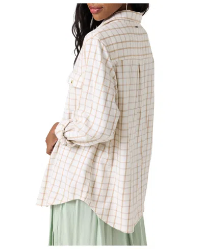 O'neill Women's Brooks Long Sleeve Flannel Shirt In White