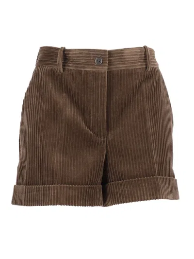 P.a.r.o.s.h Parosh Corduroy Shorts In Brown
