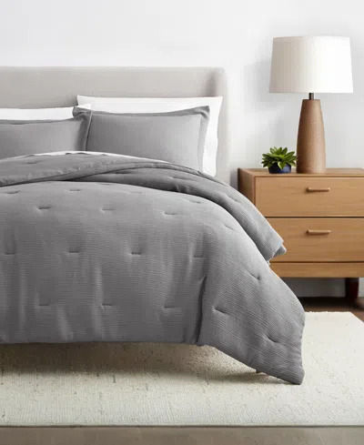 Ienjoy Home Cloud Weave Gauze 3-pc. Comforter Set, Twin/twin Xl In Gray