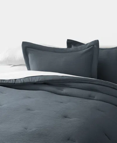 Ienjoy Home Cloud Weave Gauze 3-pc. Comforter Set, Twin/twin Xl In Blue