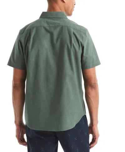 Nautica Men's Short Sleeve Button-down Oxford Shirt In Green