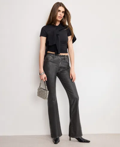 Good American Classic Bootcut Faux Leather Pants In Black