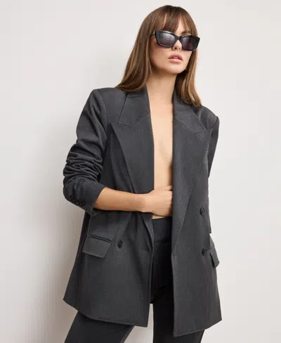 Good American Women's Double-breasted Oversized Blazer In Gray